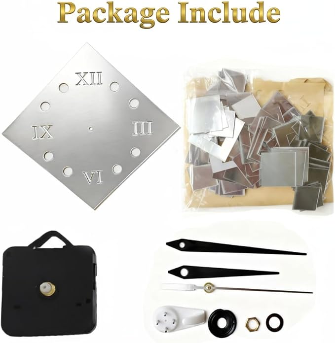 Frameless DIY Wall Clock – Large Modern 3D Mirror Wall Clock with Numbers Stickers, DIY Clock Kit for Home, Living Room, Bedroom, Office Wall Decor (Silver)