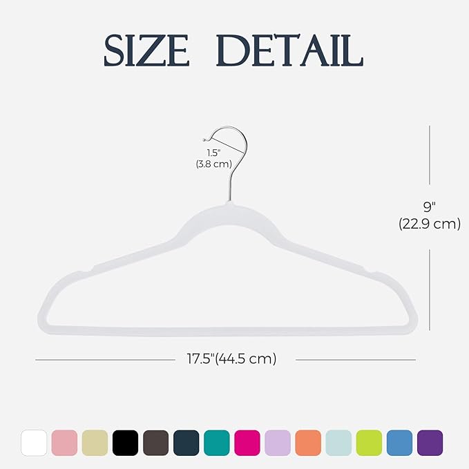HOUSE DAY White Velvet Hangers 60 Pack, Non Slip Clothes Felt Hanger Heavy Duty for Coat, Premium Slim Space Saving Suit Hangers for Closet Organizer, 360° Rotating Silver Hook