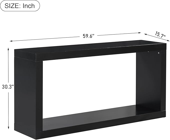 Modern Minimalist Entryway Console Table 59.6-Inch Long Entry Sofa Table with Living Room Entrance Hallway Furniture, Black
