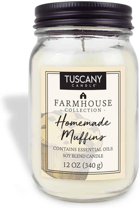 Tuscany Candle Homemade Muffins: Almond & Honey Scented Candle, 12 oz – Farmhouse Collection