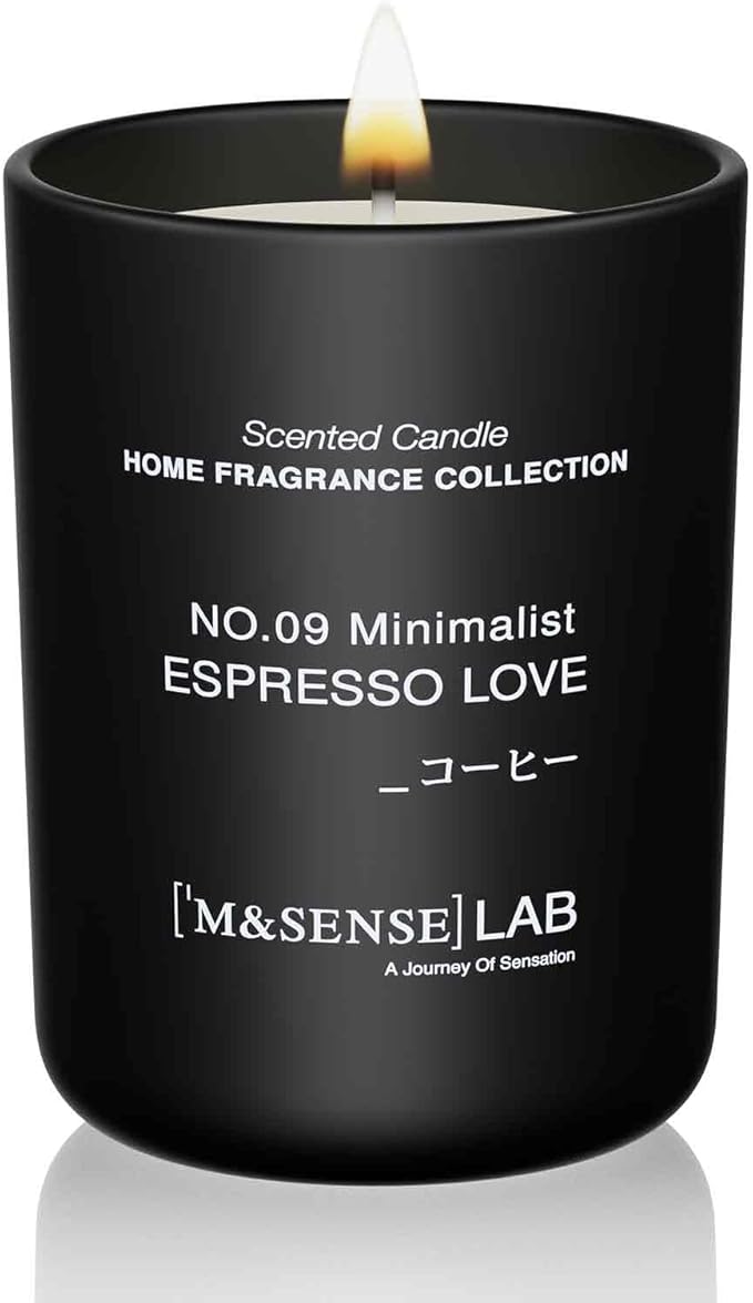 M&SENSE Natural Soy Candle| Espresso Love | 8.82 oz, 50H Burn | Minimalist Christmas Scented Candle for Relaxation, Gifting, Home Décor | for Bedroom, Office, Party Medium