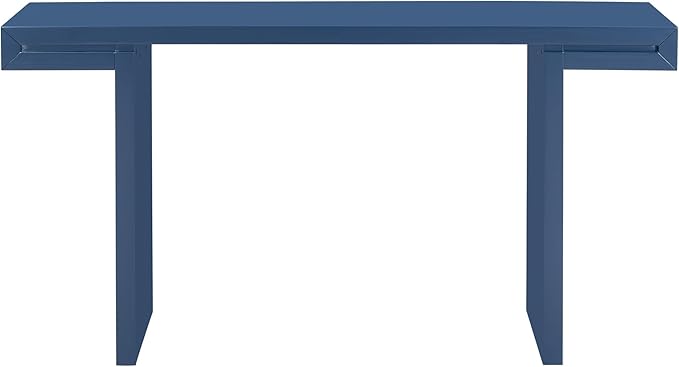 60-Inch Modern Console Table, Black MDF U-Style Design with Geometric Clean Lines, Adjustable Feet, Painted Finish for Living Room, Entryway, Hallway, 60 x 15.7 x 31.7 Inches