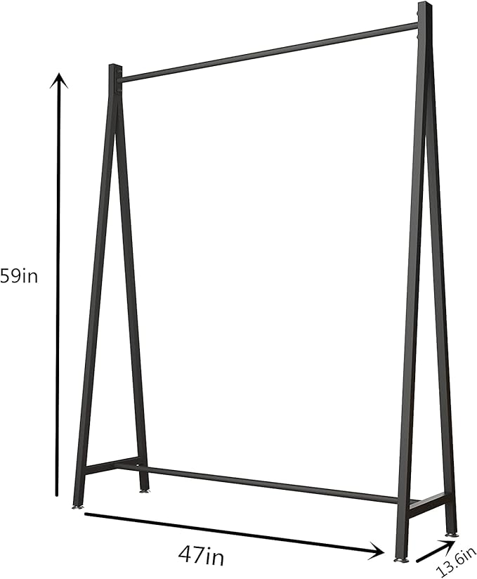 DR.IRON Black Metal Clothing Rack, Industrial Clothes Rack with Top Rod Heavy Duty Clothing Rack for Hanging Clothes for Home Bedroom,Clothing Store, Laundry Room