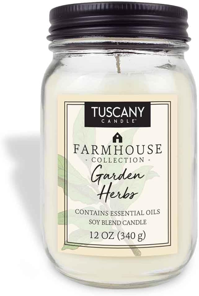 Tuscany Candle Garden Herbs: Herb & Lemon Scented Candle, 12 oz – Farmhouse Collection
