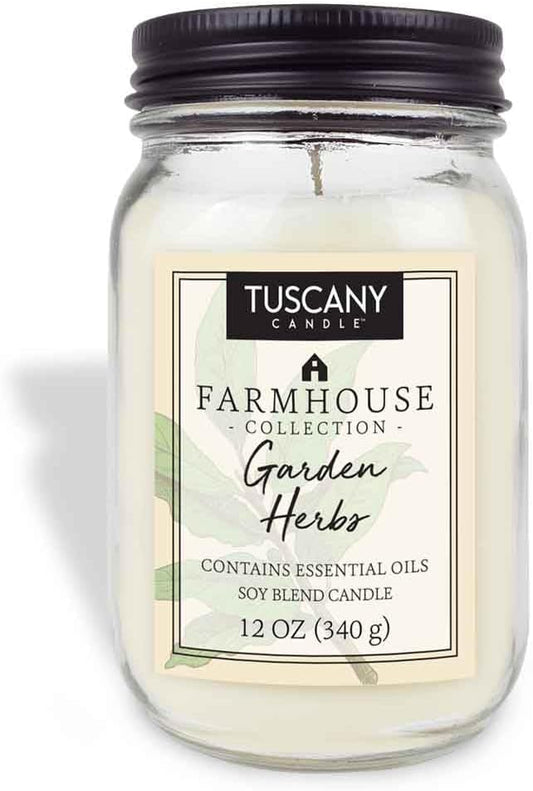 Tuscany Candle Garden Herbs: Herb & Lemon Scented Candle, 12 oz – Farmhouse Collection