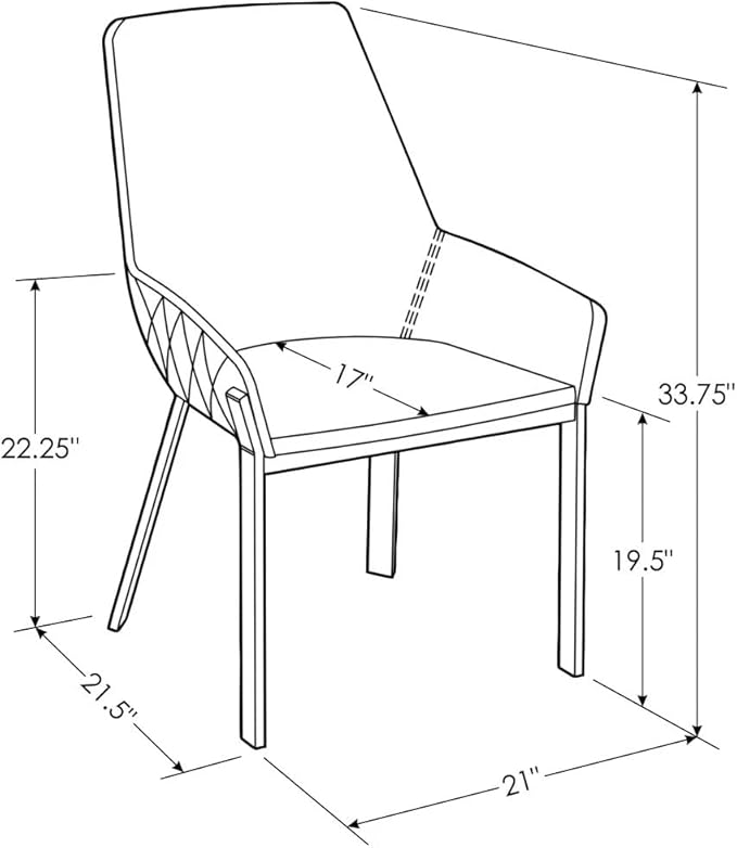 ZURI Sydney Gray Leatherette Dining Chair with Brushed Stainless Steel Legs