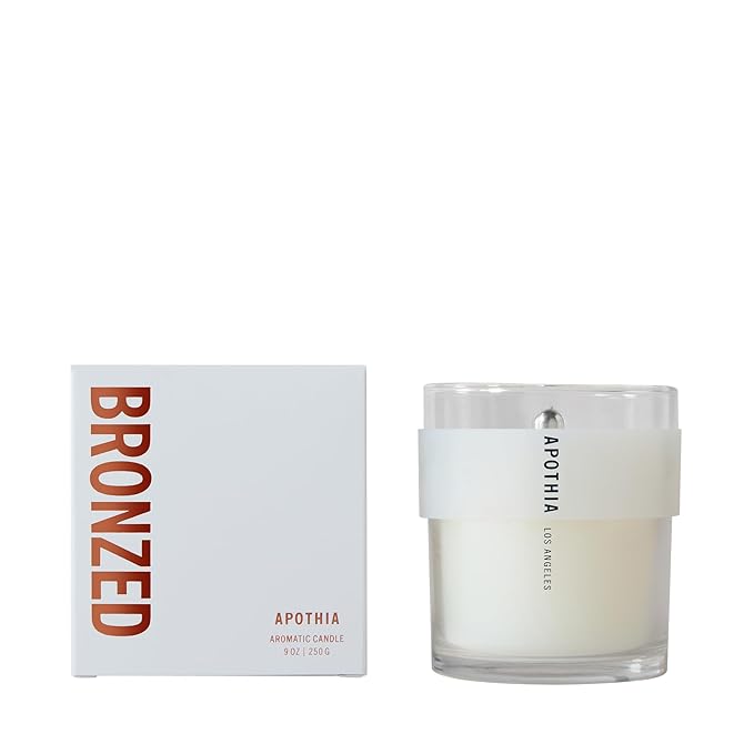 APOTHIA - Bronzed Candle | Bronze Orange Blossom & Jasmine I Award Winning Scented Candles with Premium Soy Wax Blend I 60 Hour Long Burning I 9 oz I Luxury Quality in Decorative Jar