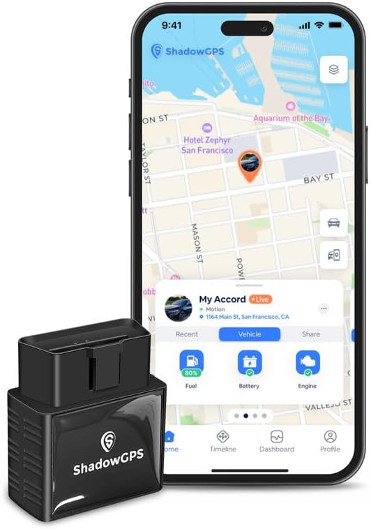 OBD2 GPS Tracker for Vehicles - Car Tracker Device Hidden with Vehicle Location, Trip History, Driving Alerts, GeoFence for Fleets & Family with 14 Days Free Trial, Plug-n-Play, 6 Months