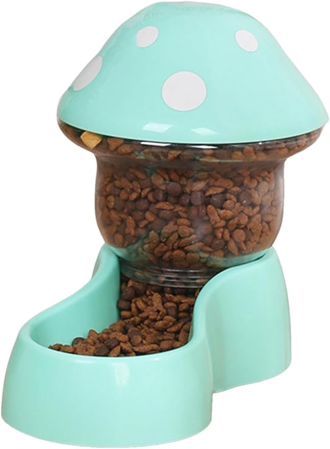 Automatic Pet Feeder with Mushroom Shape for Cats Dogs 2025 Easy Clean Refill Dual Food Water Dispenser