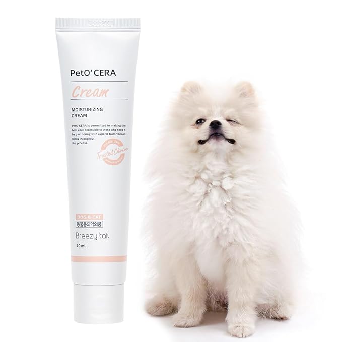 Breezytail PetO'Cera Expert Derma Care - Cream for Dogs | Ceramide Infused Skin Treatment | Moisturizes & Heals Rash, Hop Spots, Cracked Paws, Dry Irritated Skin | Hypoallergenic Daily Lotion 1.70o