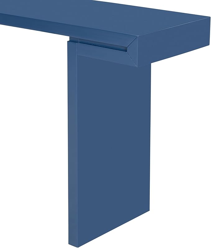 60-Inch Modern Console Table, Black MDF U-Style Design with Geometric Clean Lines, Adjustable Feet, Painted Finish for Living Room, Entryway, Hallway, 60 x 15.7 x 31.7 Inches