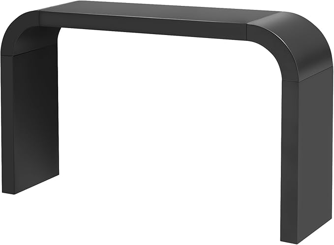 Modern Curved Console Table 52-Inch Narrow Entryway Sofa Table for Living Room Entrance Hallway Furniture, Black
