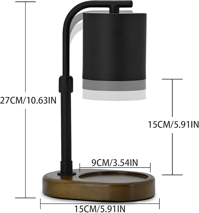 Candle Warmer Lamp Timer for Women Mom, House Warming Gifts New Home Decor, Modern Farmhouse Decor, Candle Warmer for All Jar Candles with 2 Bulb Black