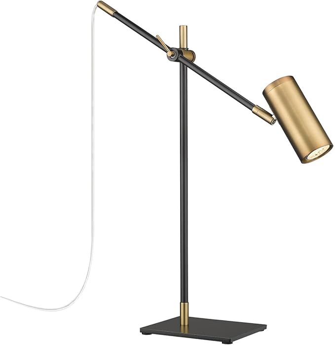 Z-Lite 814TL-MB-OBR Calumet Table Lamp, 1-Light 35 Watts, Matte Black and Olde Brass