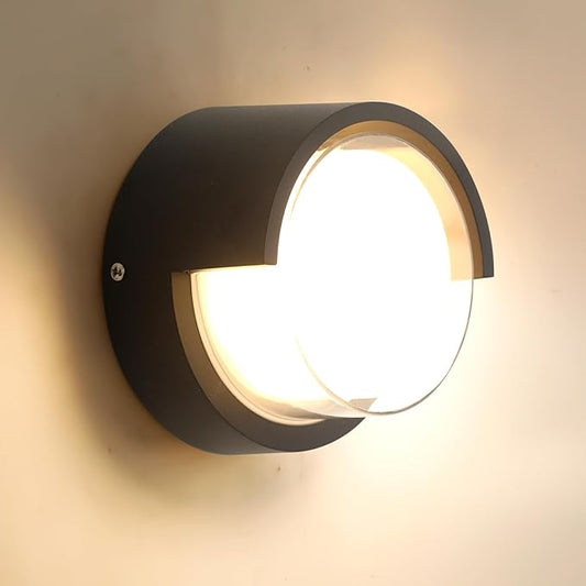 R-YY-BD-012-3K Wall Light Outdoor Modern Wall Sconce Minimalist Style Wall Mount Light Round Outdoor Aluminum Wall Light No Glare high Brightness 3000K Warm Lights Circular Aluminum Wall Light