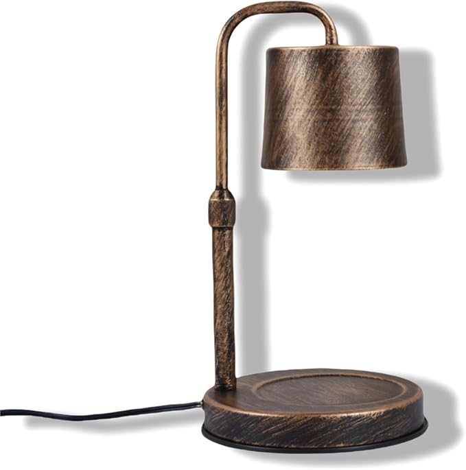 Candle Warmer Lamp Dimmable Wax Melt Warming Lamp with Timer Scented Wax Candle in Jar During Bathing & Yoga & Meditation with 2 Bulbs Home Decor Gift for Female (Imitation Copper Cover)