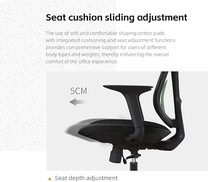 Mesh Office Chair – Ergonomic Office Chair with Lumbar Support, Adjustable Armrests & Sliding Soft Seat Cushion – Holds Up to 270lbs (Red)