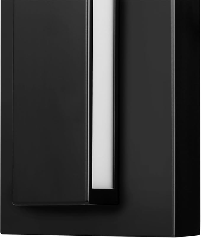 GLOBE Electric 60000172 15W LED Integrated Outdoor Wall Sconce, Matte Black, Frosted Acrylic, 600 Lumens, 2700 Kelvin, 90 CRI