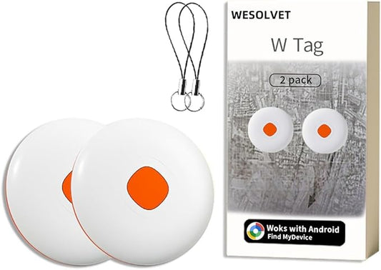 Android Mini Air Tracker Smart localizador Locator Tags-2 Pack Works with Google Find My Device for Keys Dog Kids Car Auto Elderly Luggage Vehicle Motorcycle Tracking Worldwide Waterproof Not GPS