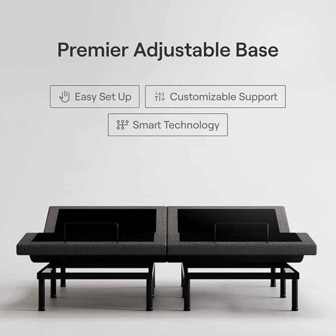 Nectar Twin XL Adjustable Base & 12” Hybrid Mattress (New Version) - Head & Foot Incline - Medium Firm Memory Foam & Coils - Cooling Layer - 3 Massage Settings - 365-Night Mattress Trial & Forever W