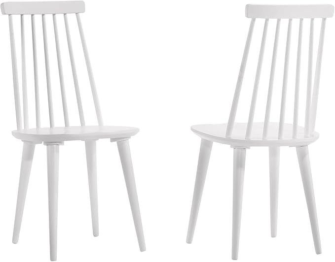 DUHOME Dining Chairs Set of 2 Wood Dining Room Chair White Spindle Side Kitchen Room Country Farmhouse Chairs White