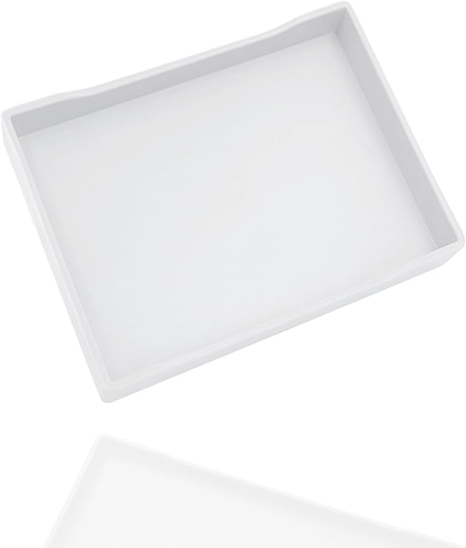 Small White Serving Tray (8.5 x 6.3 inch) for Serving Accessory, Spa, Coffee, Drinks, Wine, Tea, Bar, Party, Seasoning, Perfume or Display Use.