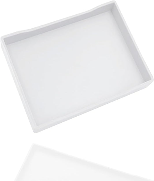 Small White Serving Tray (8.5 x 6.3 inch) for Serving Accessory, Spa, Coffee, Drinks, Wine, Tea, Bar, Party, Seasoning, Perfume or Display Use.