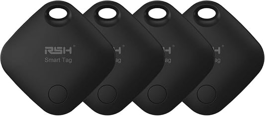 Air Tracker Tags 4 Pack (iOS Only, Not for Android) Bluetooth Luggage Tracker Tags Works with Apple Find My, Key Finder and Item Locator for Luggage, Backpack, Suitcases, Replaceable Battery