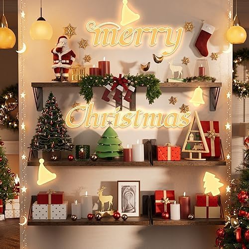 BAYKA Floating Shelves for Wall, Book Shelf for Bedroom, Wall Decor Shelves for Living Room Kitchen, Wood Floating Shelf for Home Decor, Corner Shelf for Bathroom, Office(Dark Brown,Set of 3)