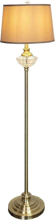 Dale Tiffany GF20307 Kayla Crystal Floor Lamp, Golden Antique Brass Multicolor