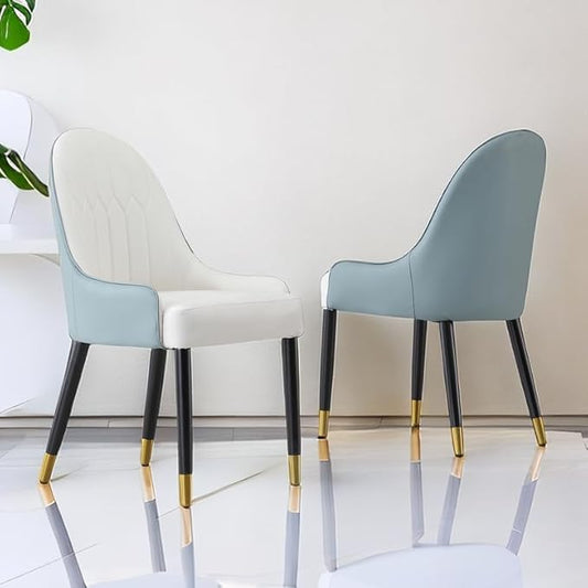 Dining Chairs Set of 2, Modern Faux Leather Dining Wood Legs for Living Kitchen Dining Room