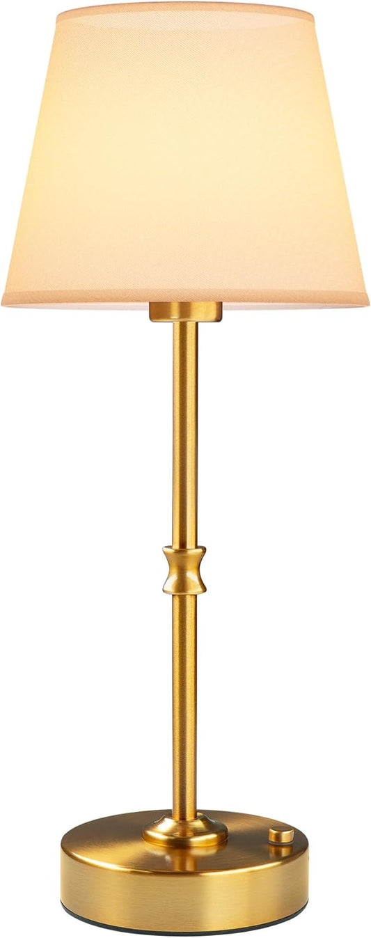 EppieBasic Cordless Table Lamp Rechargeable: Fast Charging & Long Lasting - 2700K Warm Light Vintage Gold Lamps for Women Housewife - Dinning Living Room Bedroom