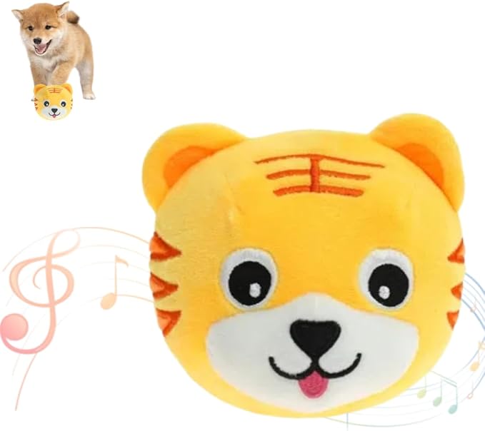 Active Plus Interactive Moving Pet Toys, Squeaky Dog Toys for Small to Medium Dogs, Washable Tiger