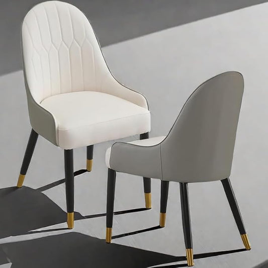 Dining Chairs Set of 2, Modern Faux Leather Dining Metal Legs for Living Kitchen Dining Room