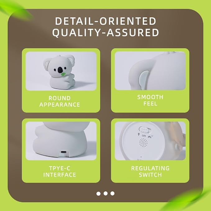 Koala Night Light for Adults Kids,Dimmable Bedside Lamp,Touch Control Night Lamp with 7 Colors 30Min Timer,Used for Camping Party Room Decor Thanksgiving Day Halloween Christmas Birthday Gifts