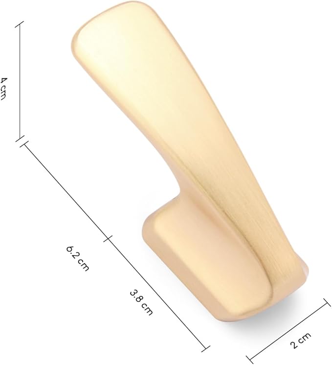 SARIHOSY5 Packs Coat Hooks,Metal Hooks for Clothes, Hats, Bags, Towels, Keys(Frosted Gold)