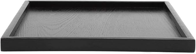 Solid Wood Serving Tray Rectangle Shape Tea Coffee Drinks Plate Snack Food Meals Breakfast Restaurant Platter Dining Tableware(12.5 x 12.5 inch)
