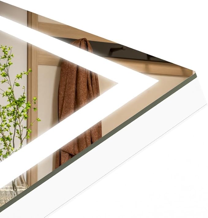 Hasipu Vanity Mirror with Lights, 14" x 11" LED Makeup Mirror, Light up Mirror with 10X Magnification, Smart Touch 3 Colors Dimmable (White)