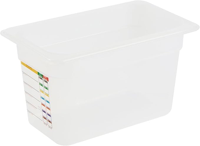 Restaurantware Food Pans Pack of 10 Plastic Rectangle Food Containers 1/4 Size with Traceability Label, Storage Containers Dishwashable Hot Cold Friendly for Restaurants Buffet Commercial Use