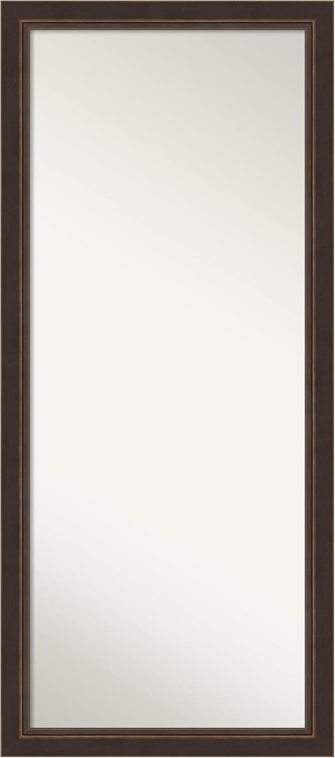 Amanti Art Bronze Full Length Mirror, 64x28 Lara Bronze Tall Free Standing Body Wall Mirror Full Length for Dressing, Traditional Wood Frame, Lean on Floor or Hang, Wall Decor