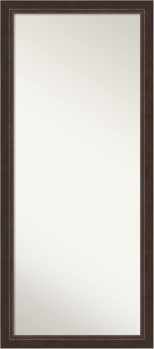 Amanti Art Bronze Full Length Mirror, 64x28 Lara Bronze Tall Free Standing Body Wall Mirror Full Length for Dressing, Traditional Wood Frame, Lean on Floor or Hang, Wall Decor