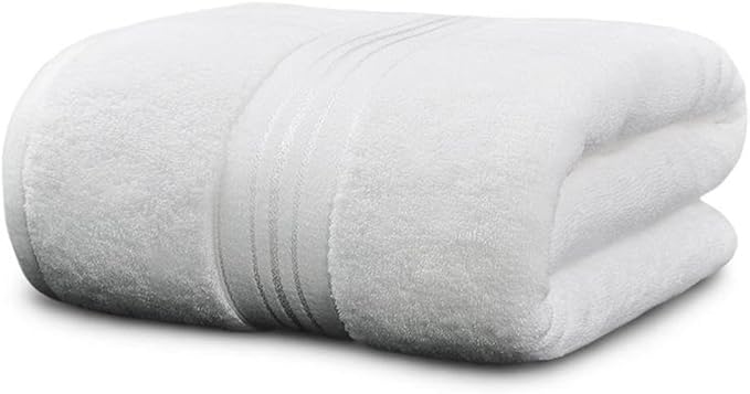 Bath Sheet,Oversized Bath Towel,Beach Towel, 40x73 inches, Extra Large,100% Luxury Cotton, Super Soft & Absorbent (White, Extral Large)