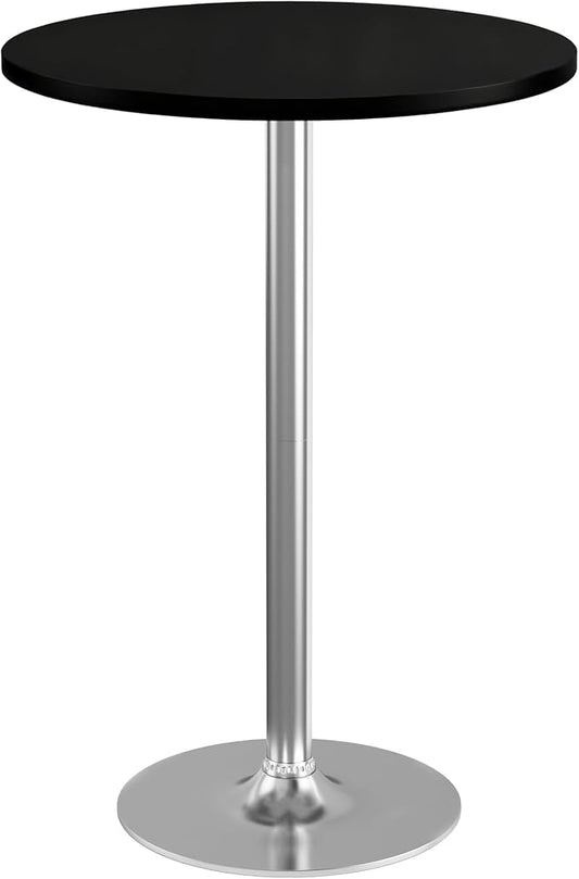 Homall Round Dining Table Bistro Pub 23.8 x 39.5 Inches Bar Table for Kitchen, Dining Room (1, Black-Silver)