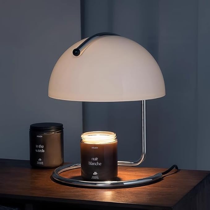 Wax Melt Warmer Lamp, Decorative Candle Wax Melter with Dimmer (White)