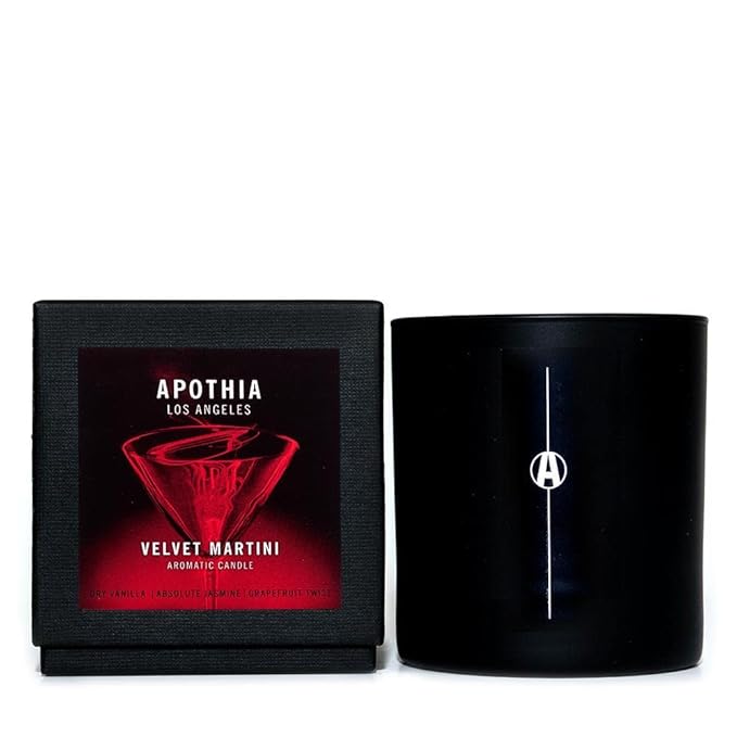 APOTHIA - Velvet Martini Candle | Vanilla Martini & Jasmine | Scented Candles with Premium Soy Wax Blend I 60 Hour Long Burning I 8 oz I Small Batches for Luxury Quality in Decorative Jar