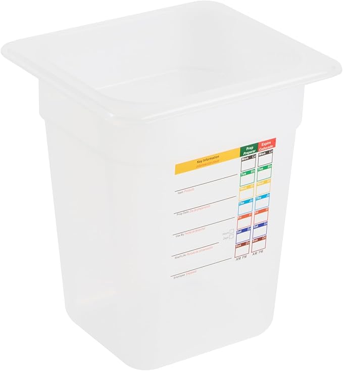 Restaurantware Food Storage Container 1 Pack of 6.8 x 6.2 x 7.8 Inches Plastic Stackable Storage Box White Reusable Label Container Dishwasher Safe For Restaurants And Kitchens