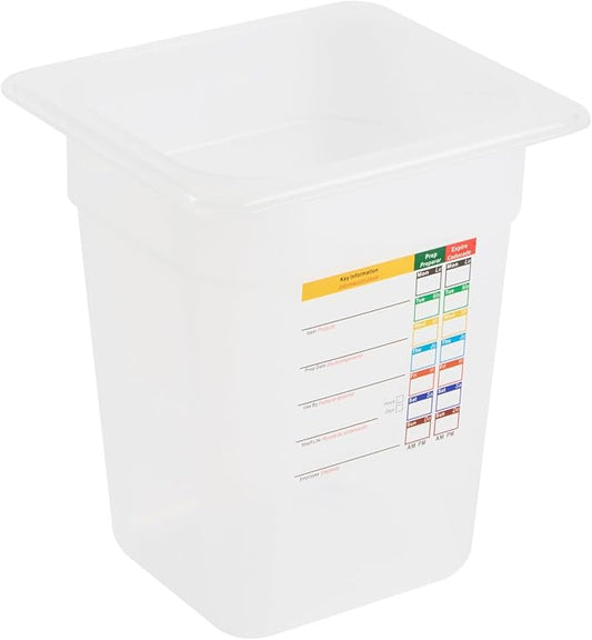 Restaurantware Food Storage Container 1 Pack of 6.8 x 6.2 x 7.8 Inches Plastic Stackable Storage Box White Reusable Label Container Dishwasher Safe For Restaurants And Kitchens