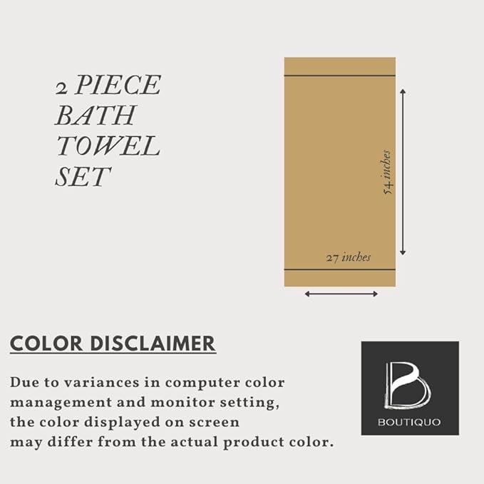 BOUTIQUO Cotton 2 Pack Oversized Bath Towel Set, Large Bath Towels 27x54, Ultra Soft, Absorbent, Compact, Quick Drying and Lightweight, Eco-Friendly and 100% Recyclable Towel Set - Jade