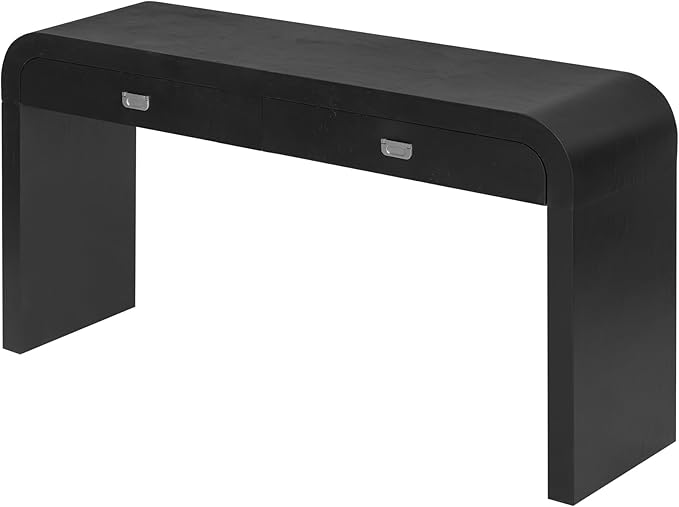 Merax Entryway Console Table, with 2 Storage Drawers, Retro Style/Wood Frame/Behind Couch & Sofa, Black