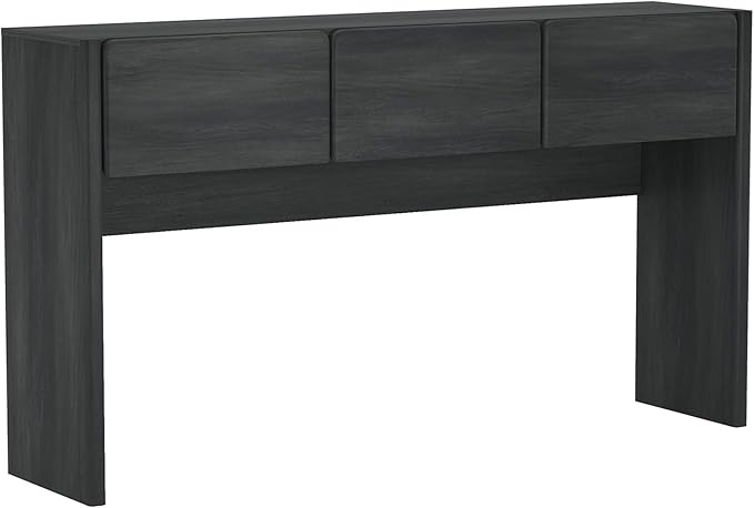 Manhattan Comfort Linda Modern Console Table with 3 Storage Drawers – 60" Narrow Entryway Stand for Living Room, Hallway, or Dining Room – Wood Grain Accent Furniture, Charcoal Grey
